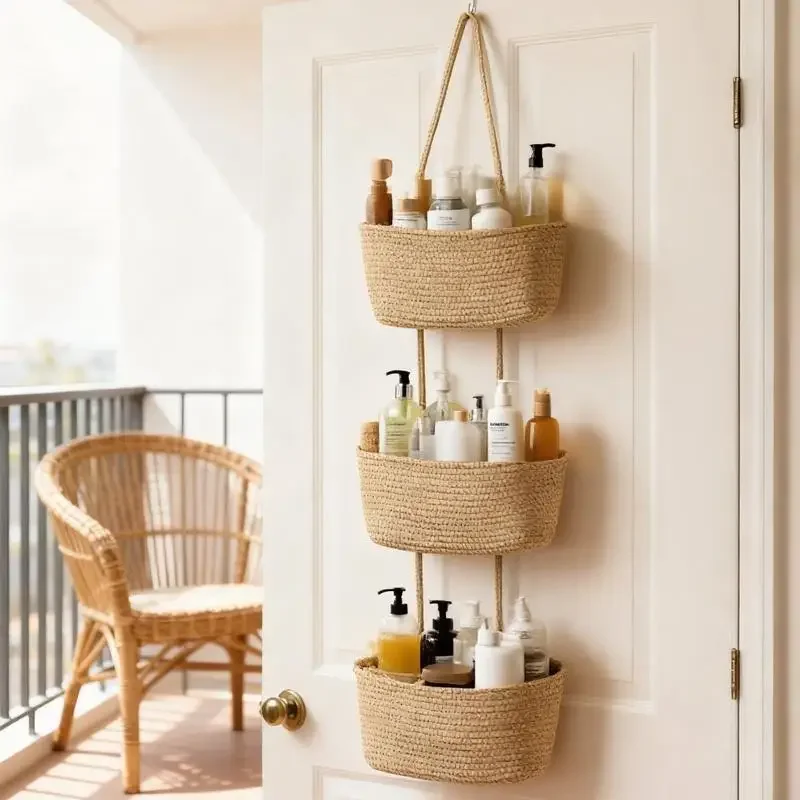 Baby Nursery Hooks - Cesta de almacenamiento colgante de algodón