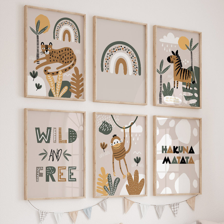 Baby Zebra Nursery - Cuadro Decorativo de Animales de la