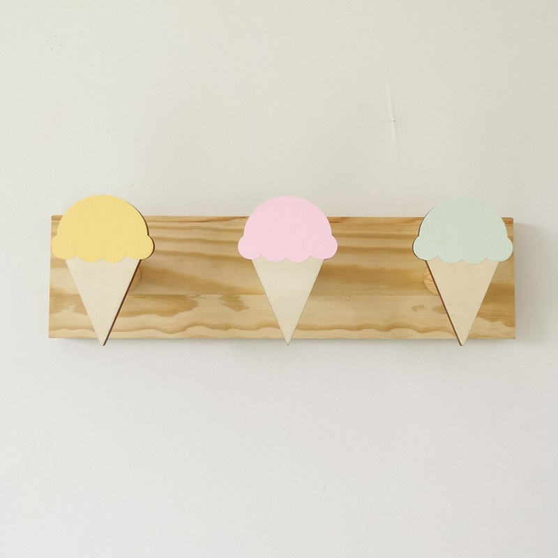 Baby Nursery Hooks - Perchero de pared de madera con