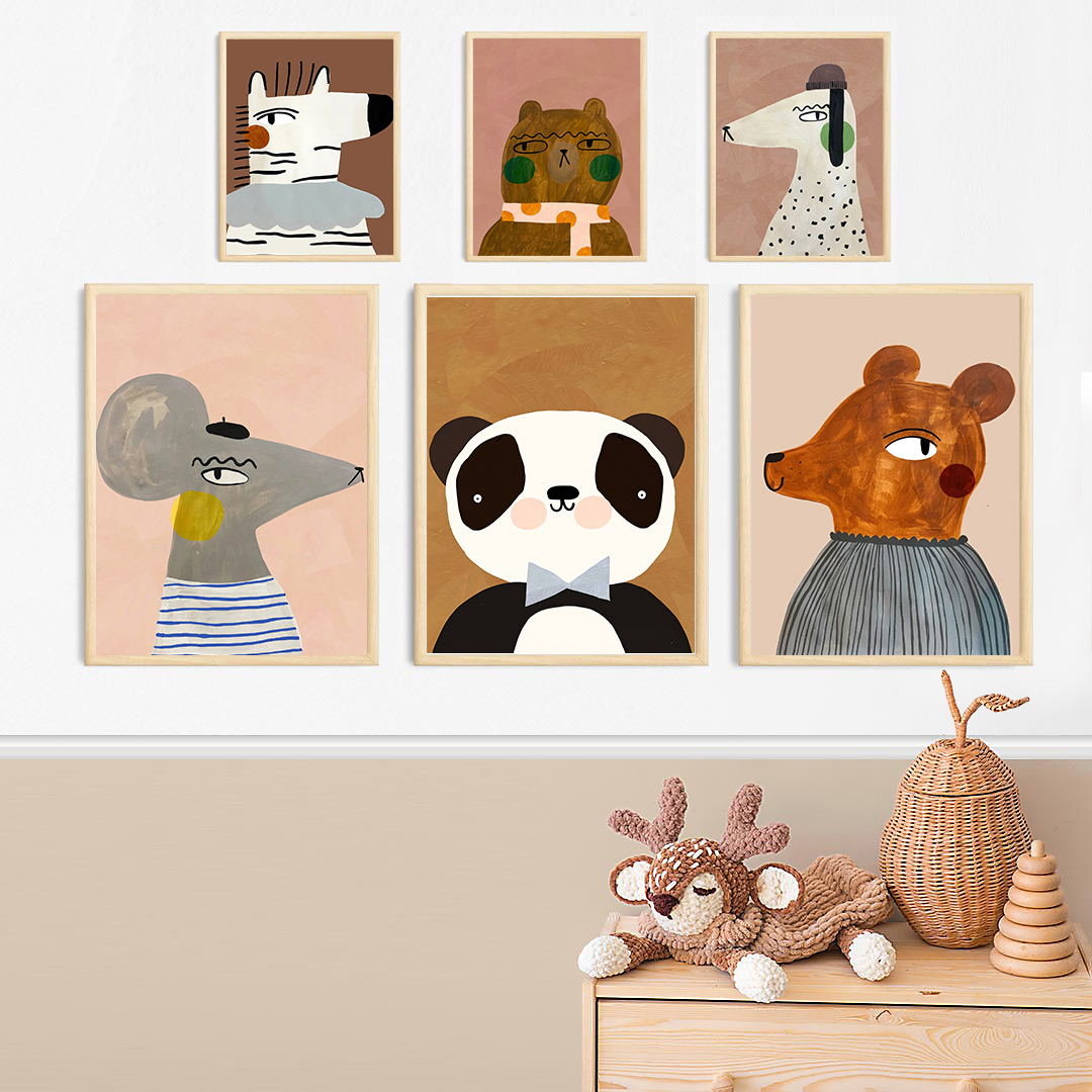 Baby Zebra Nursery - Póster Infantil con Diseño de Ratón,