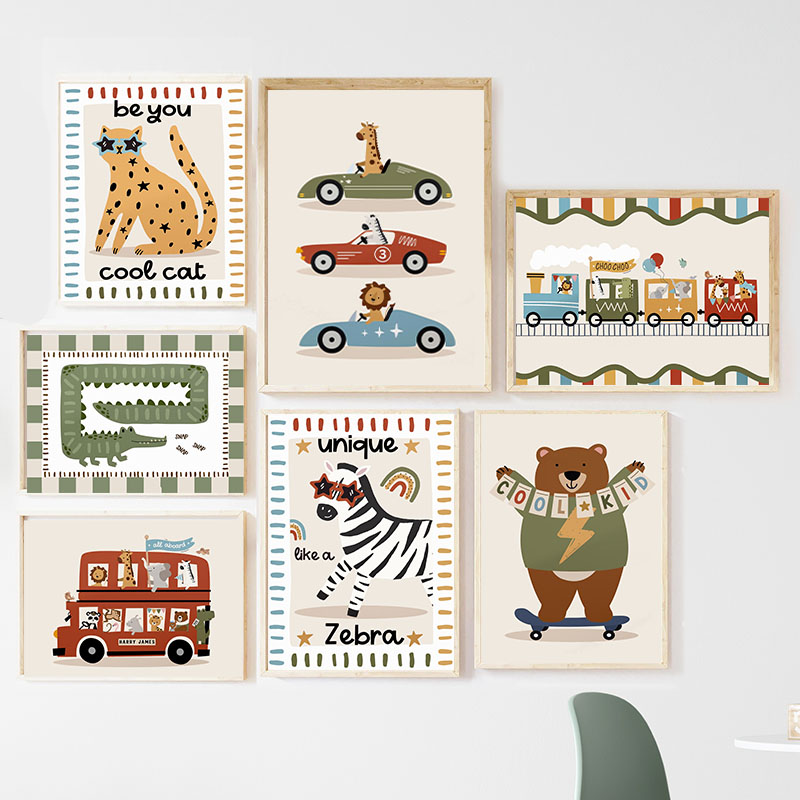 Baby Zebra Nursery - 1 Pieza de Lienzo Decorativo sin