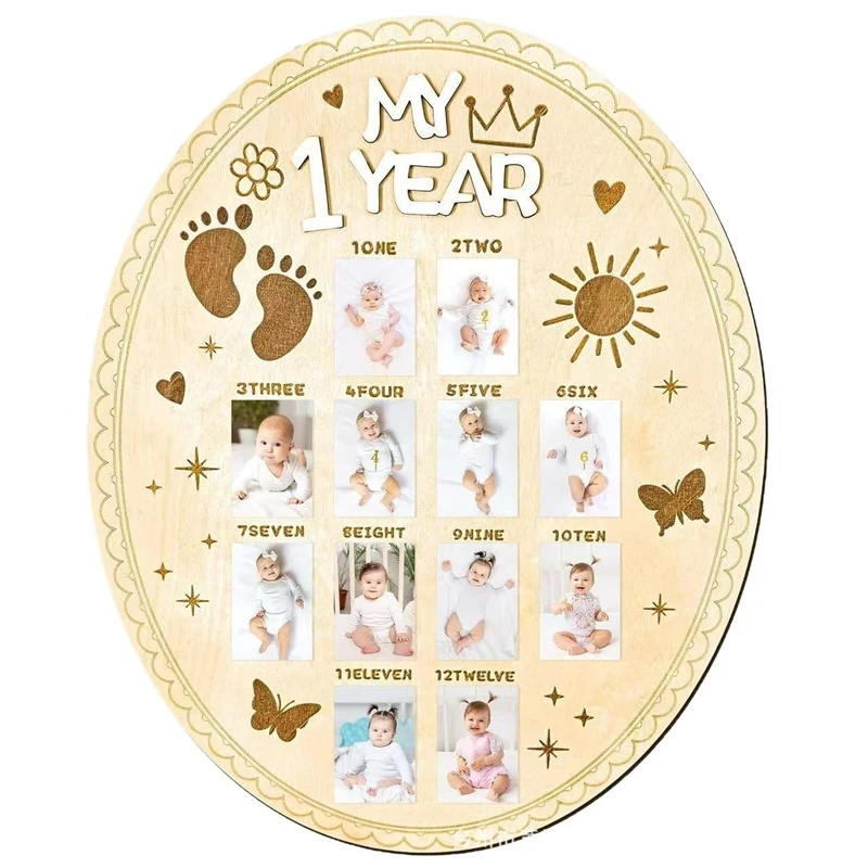 Baby Nursery Keepsake - Placa de madera para fotos de