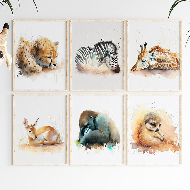 Baby Zebra Nursery - Póster de Arte Mural de Animales