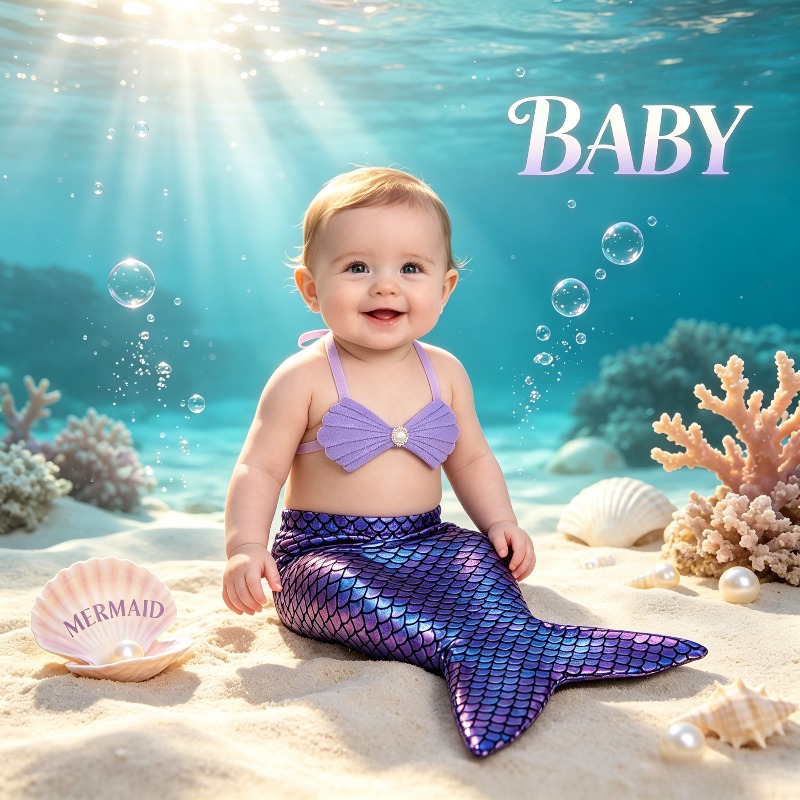 Baby Nursery Set - Disfraz de Sirena para Recién Nacida,