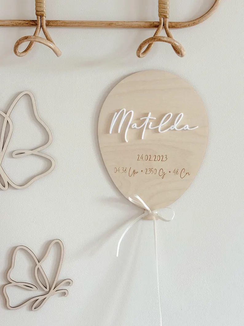 Baby Nursery Keepsake - Placa de Acrílico Personalizada con Nombre