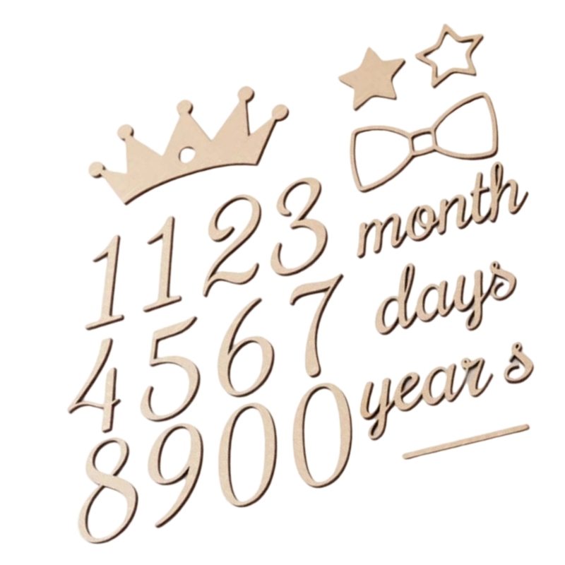 Baby Nursery Keepsake - Hitos madera, número y palabra, accesorios
