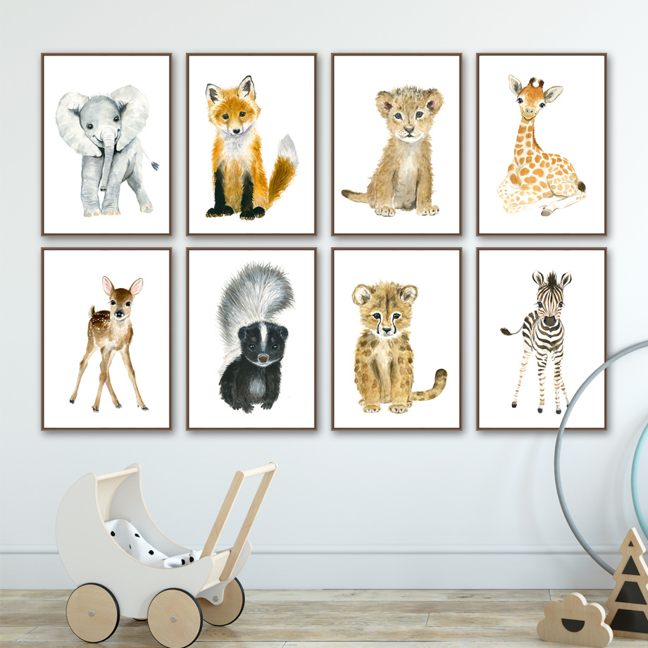 Elefante, zorro, cebra, jirafa - Baby Zebra Nursery reseña y precio