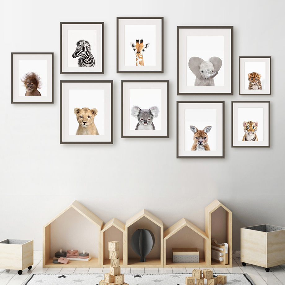 Cuadros Decorativos de Animale - Baby Zoo Nursery reseña y precio