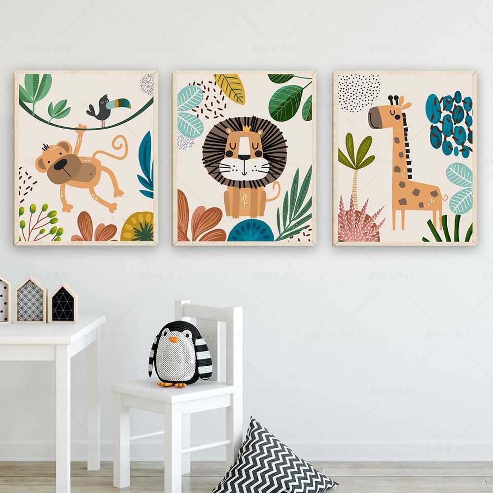 Pósteres Boho de Mono, León, J - Baby Zebra Nursery reseña y precio