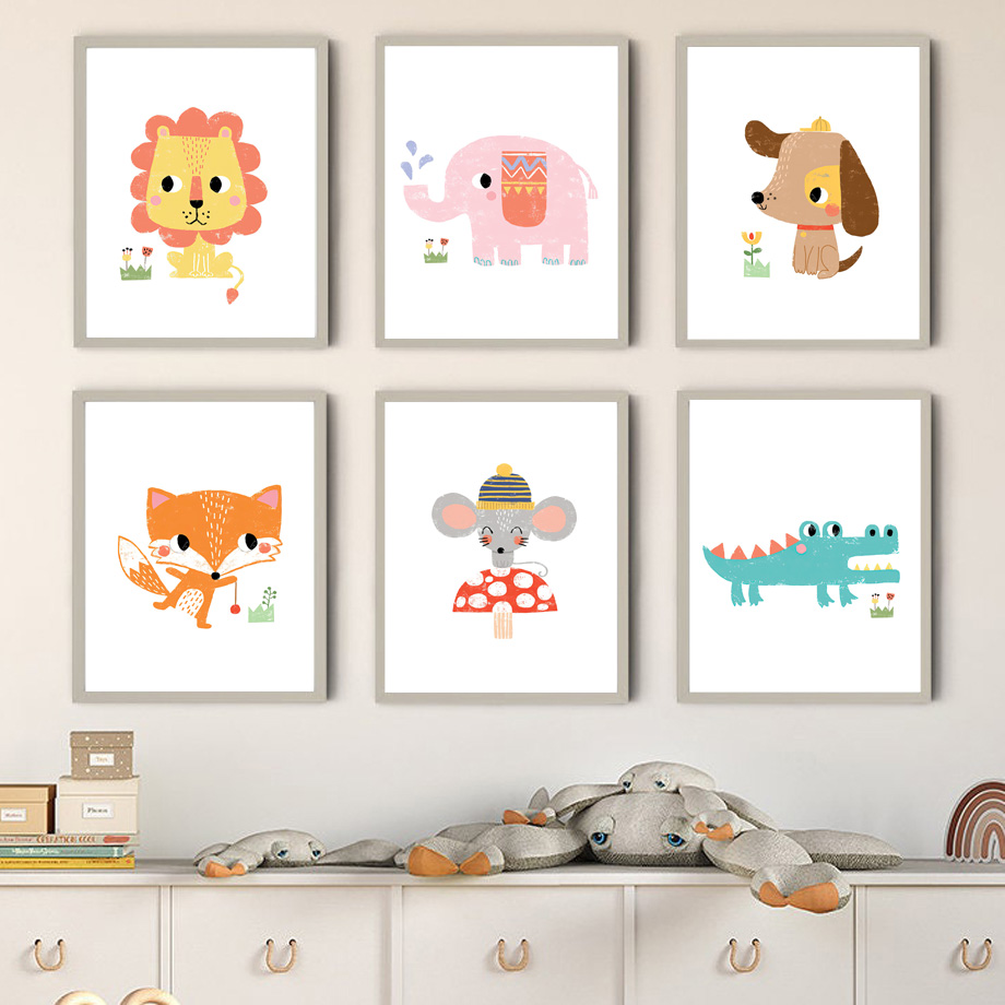 1 pieza de lienzo sin marco, p - Baby Zoo Nursery reseña y precio