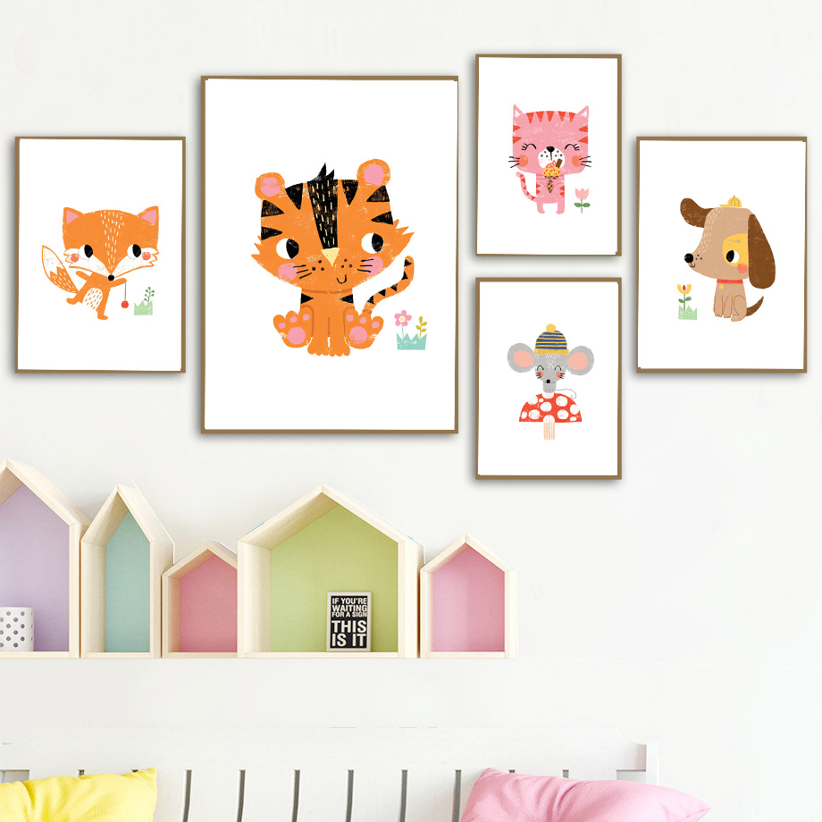 1 pieza de lienzo sin marco, p - Baby Zoo Nursery reseña y precio