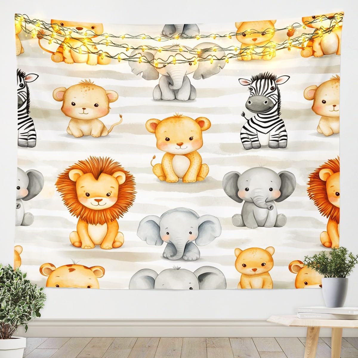 Tapiz con diseño de animales d - Baby Zoo Nursery reseña y precio