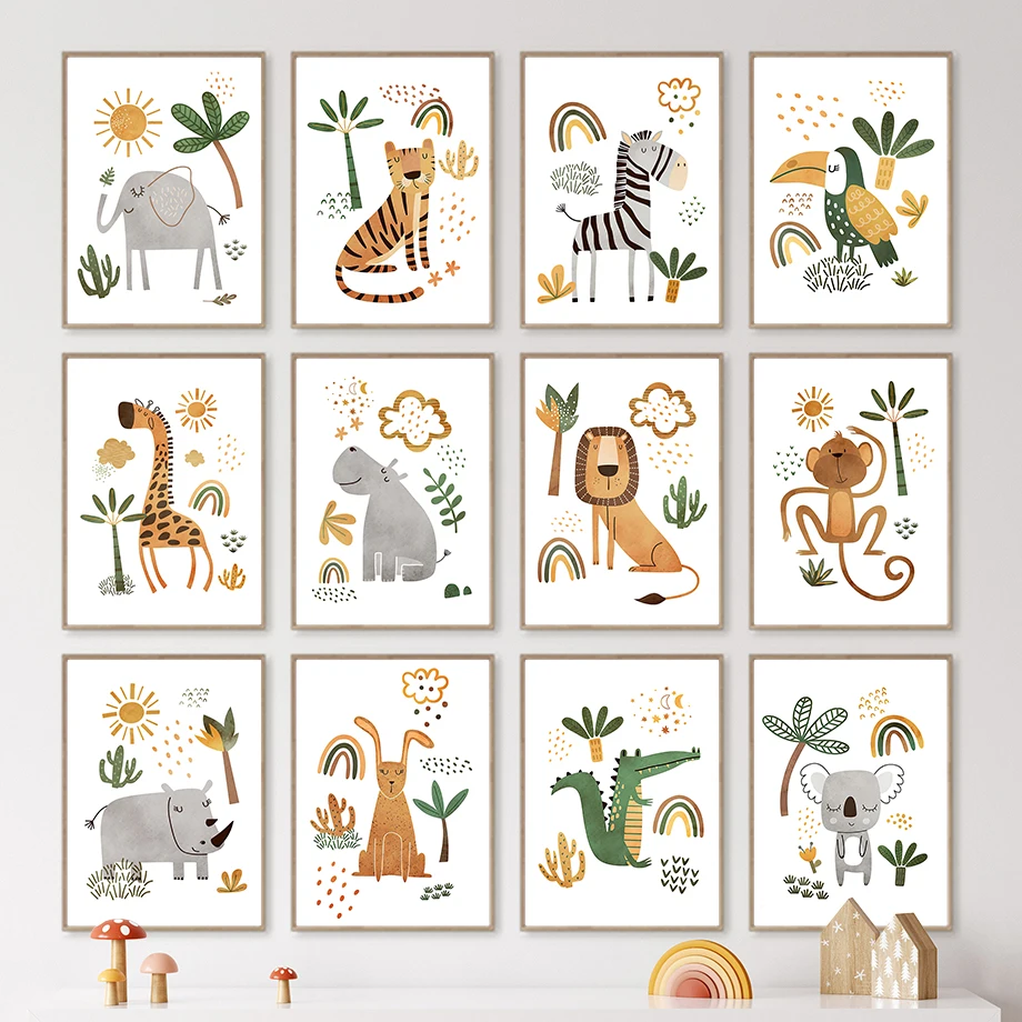 Girafa, elefante, Tigre, cebra - Baby Zebra Nursery reseña y precio