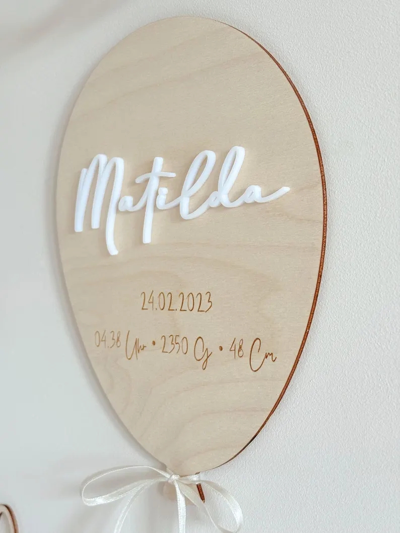 Placa de Acrílico Personalizad - Baby Nursery Keepsake reseña y precio