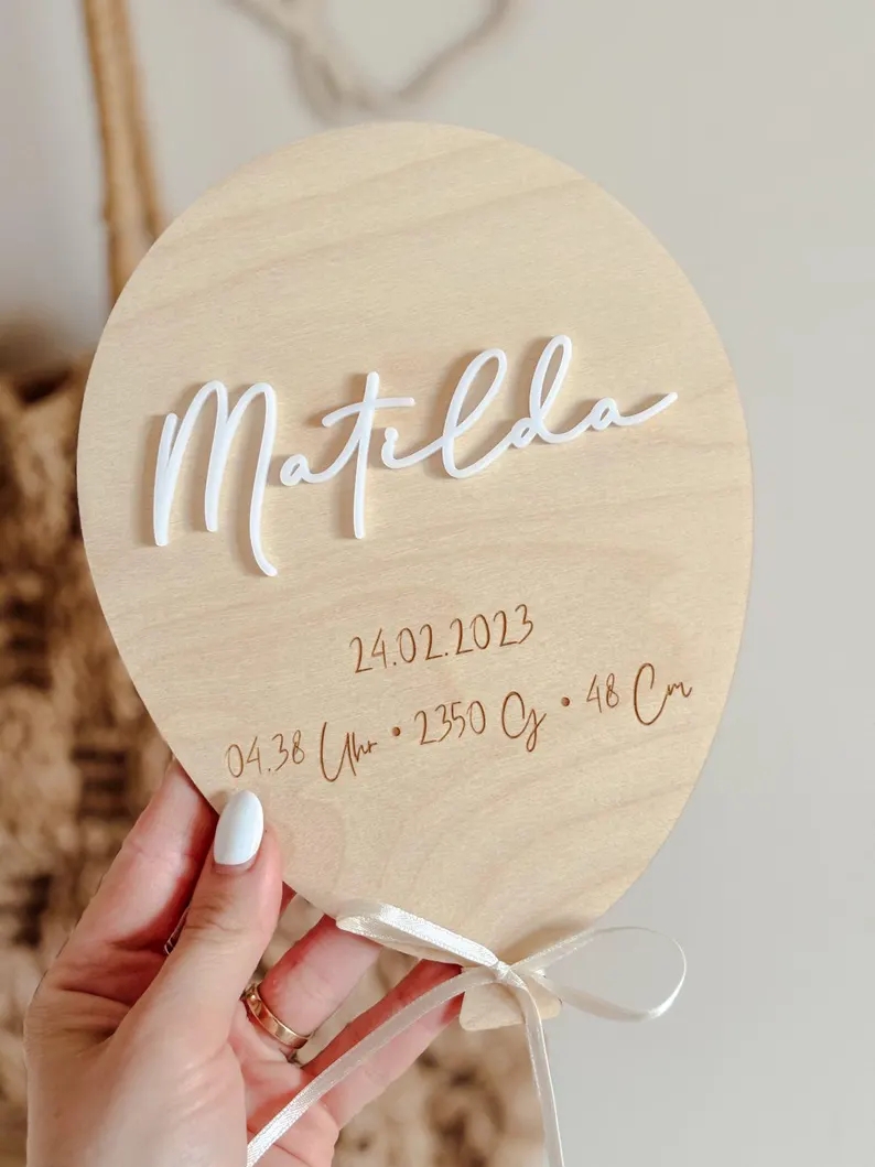 Placa de Acrílico Personalizad - Baby Nursery Keepsake reseña y precio