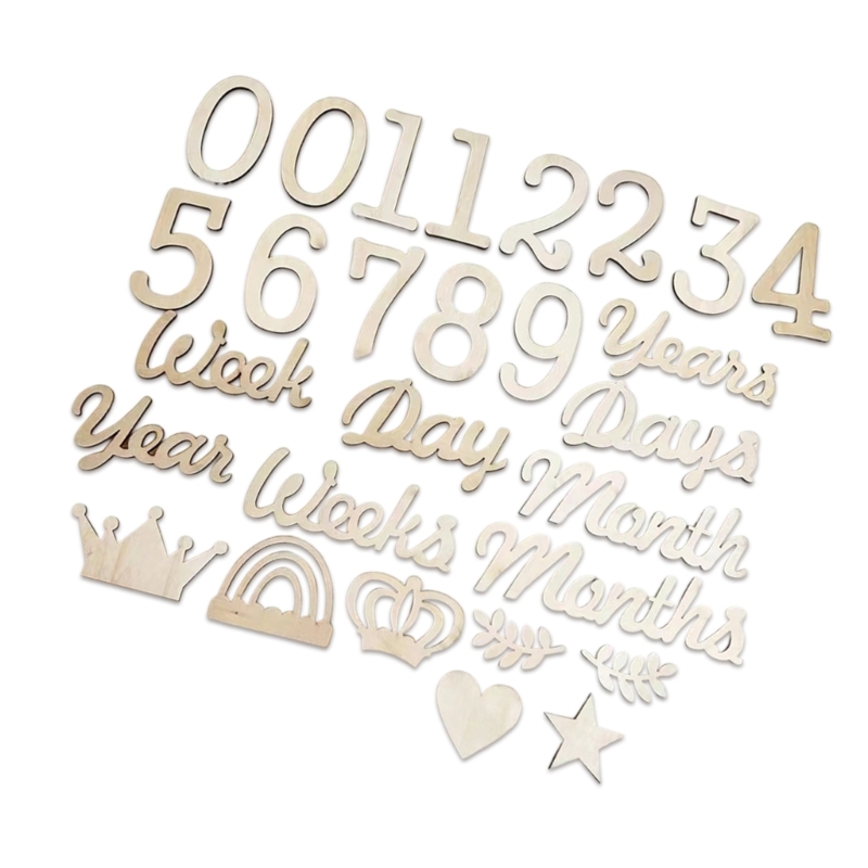 Hitos madera, número y palabra - Baby Nursery Keepsake reseña y precio